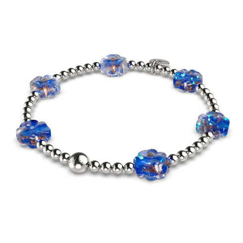 Saphir | Silber | Firefly Glas Klee Essence Armband
